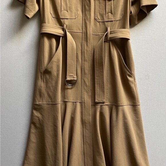 A.L.C Emma Safari Belted Midi Dress Sz 8 - Picture 6 of 13